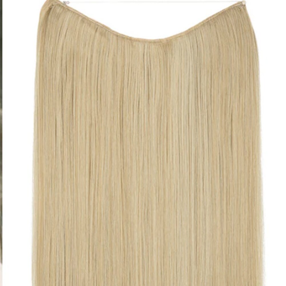 thathair halo 22 inch straight extensions - light ash blonde